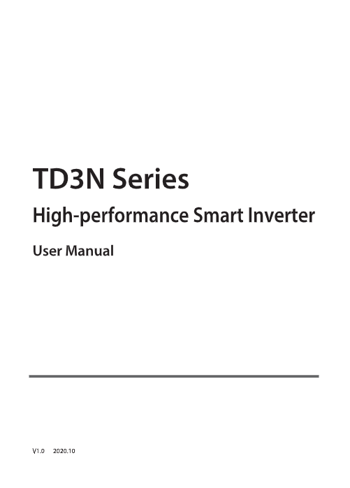 TD3N Series High-performance Smart Inverter User Manual