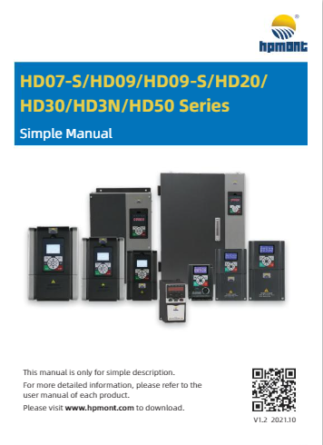 HD07-S/HD09/HD09-S/HD20/ HD30/HD3N/HD50 Series Simple Manual