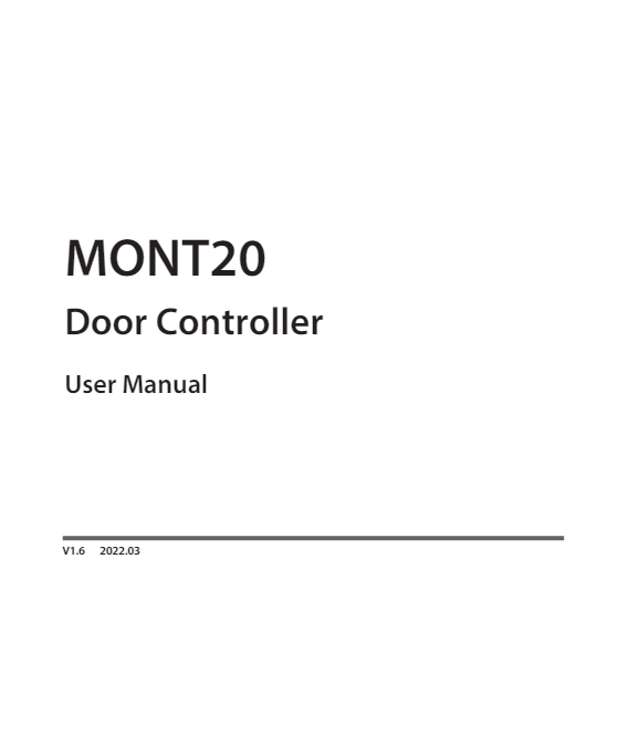 MONT20 Door Controller User Manual