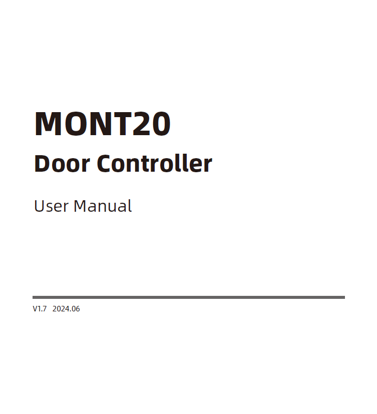 MONT20 Door Controller User Manual-English-V1.7-20240618