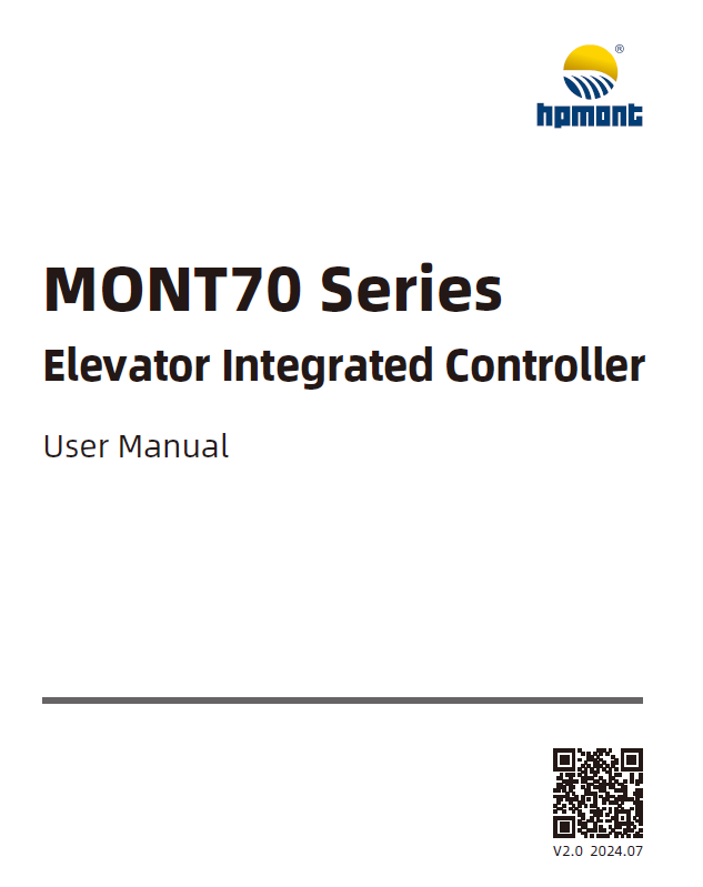 MONT70 Series Elevator Integrated Controller User Manual-English-V2.0-20240730