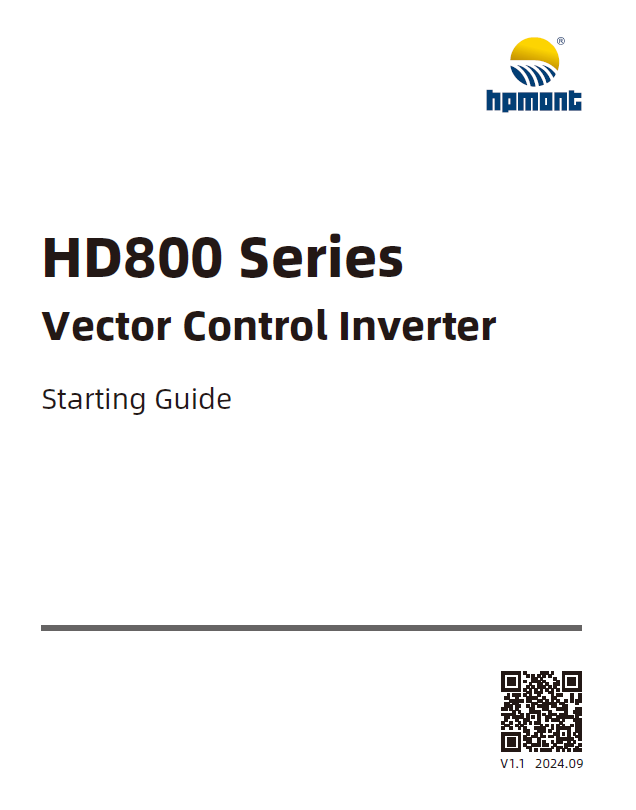 HD800 Series Vector Control Inverter Starting Guide-English-V1.1-20240927